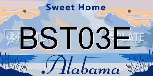 BST03E Alabama License Plate