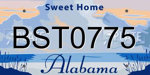 BST0775 Alabama License Plate