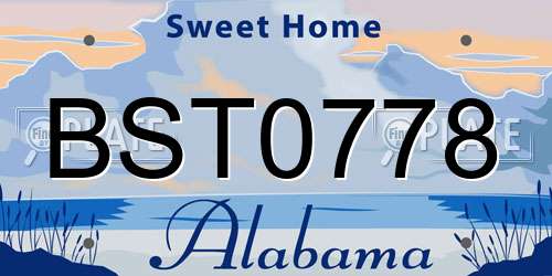 BST0778 Alabama License Plate