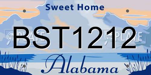 BST1212 Alabama License Plate
