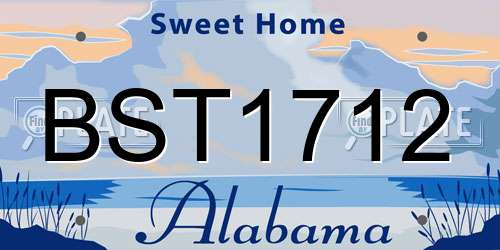 BST1712 Alabama License Plate