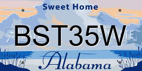 BST35W Alabama License Plate