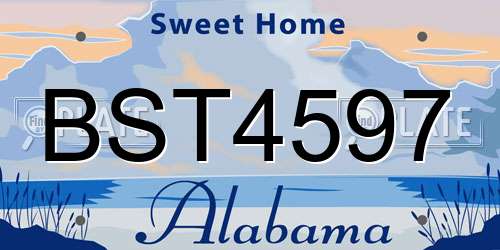 BST4597 Alabama License Plate