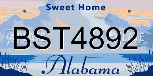 BST4892 Alabama License Plate