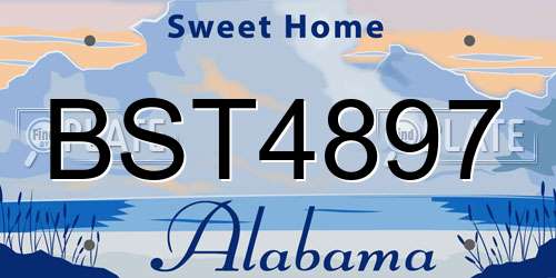 BST4897 Alabama License Plate