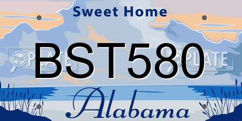 BST580 Alabama License Plate