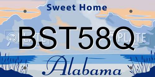 BST58Q Alabama License Plate