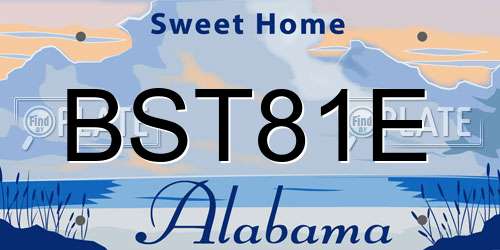 BST81E Alabama License Plate