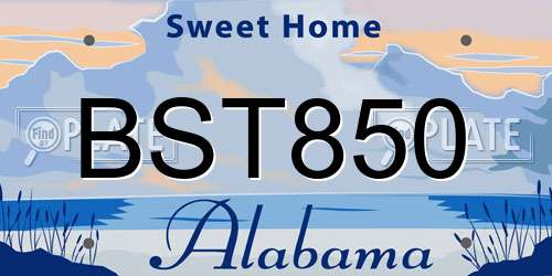 BST850 Alabama License Plate