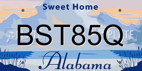 BST85Q Alabama License Plate