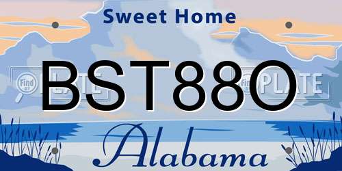 BST88O Alabama License Plate