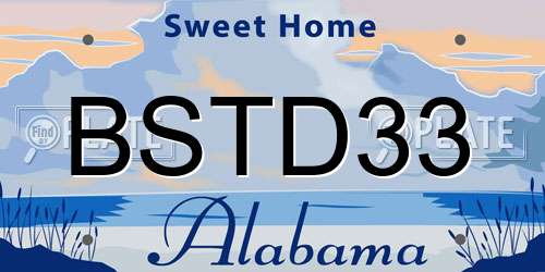 BSTD33 Alabama License Plate
