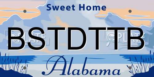 BSTDTTB Alabama License Plate