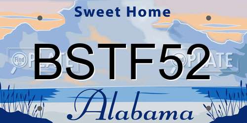 BSTF52 Alabama License Plate