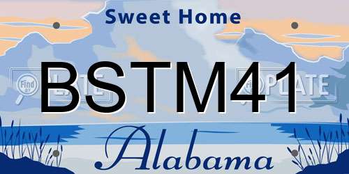 BSTM41 Alabama License Plate