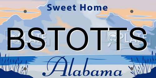 BSTOTTS Alabama License Plate