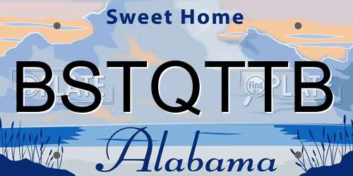 BSTQTTB Alabama License Plate