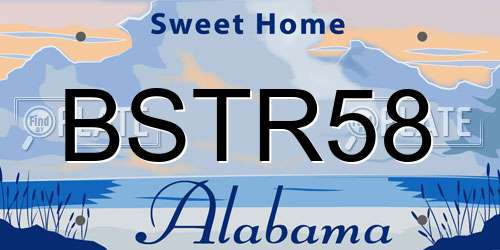 BSTR58 Alabama License Plate