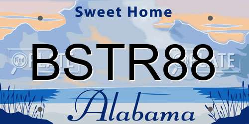 BSTR88 Alabama License Plate