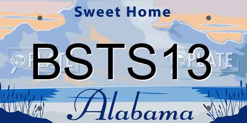 BSTS13 Alabama License Plate