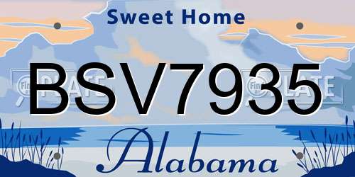BSV7935 Alabama License Plate
