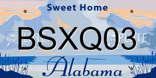 BSXQ03 Alabama License Plate