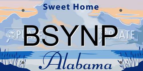 BSYNP Alabama License Plate