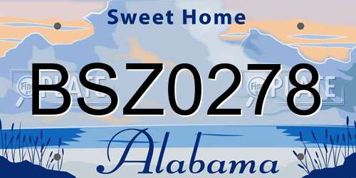 BSZ0278 Alabama License Plate