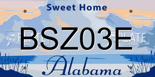 BSZ03E Alabama License Plate