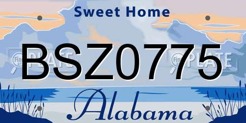 BSZ0775 Alabama License Plate