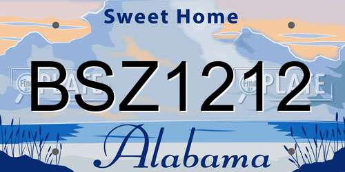 BSZ1212 Alabama License Plate