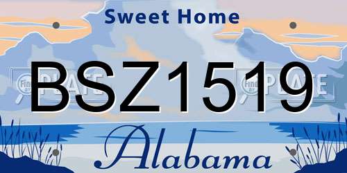 BSZ1519 Alabama License Plate