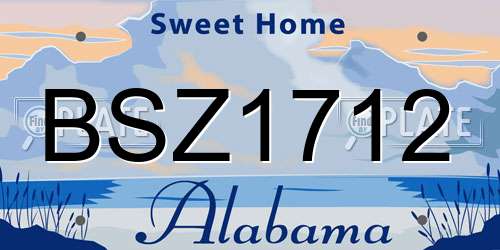 BSZ1712 Alabama License Plate