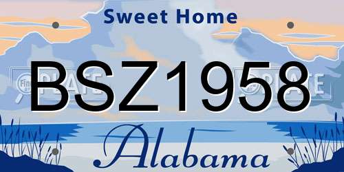 BSZ1958 Alabama License Plate