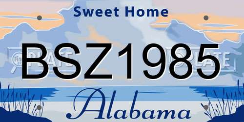 BSZ1985 Alabama License Plate