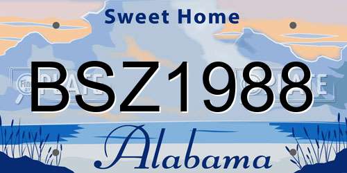 BSZ1988 Alabama License Plate