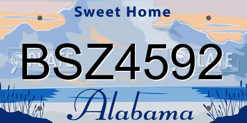 BSZ4592 Alabama License Plate
