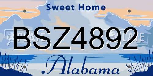 BSZ4892 Alabama License Plate