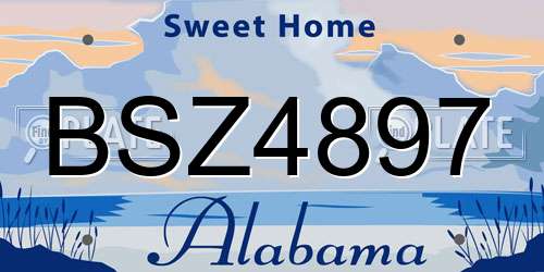 BSZ4897 Alabama License Plate