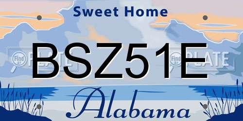 BSZ51E Alabama License Plate