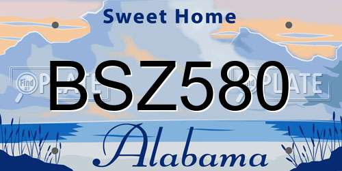 BSZ580 Alabama License Plate
