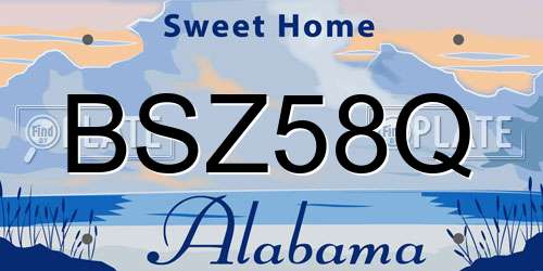BSZ58Q Alabama License Plate