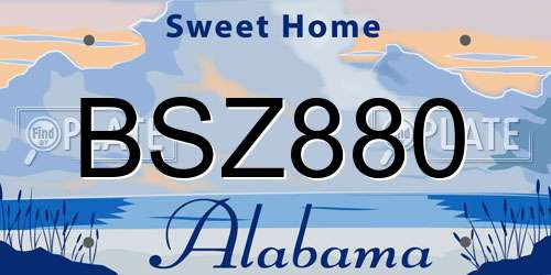 BSZ880 Alabama License Plate