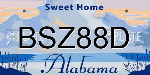 BSZ88D Alabama License Plate