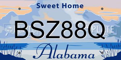 BSZ88Q Alabama License Plate