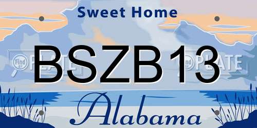 BSZB13 Alabama License Plate