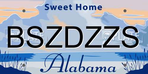 BSZDZZS Alabama License Plate