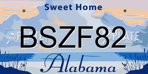 BSZF82 Alabama License Plate