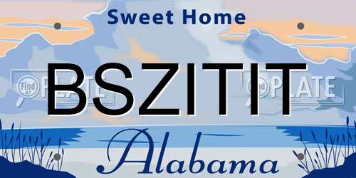 BSZITIT Alabama License Plate
