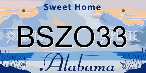 BSZO33 Alabama License Plate
